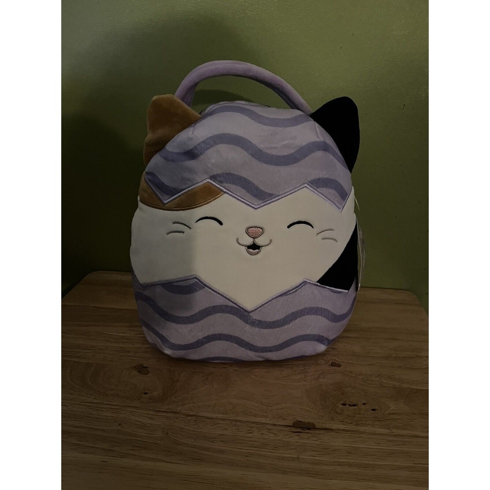 Cam the Cat Squishmallow Easter Basket 10" Soft Plush Purple Handle NEW
